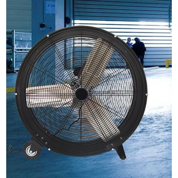 S-HOME 30 Inch High Velocity Drum Fan With 2 Speed Settings, Heavy-Duty Metal Construction, Perfect For Warehouse And Garage