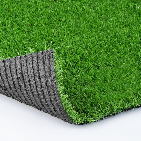 S-HOME 3FTX32FT Outdoor Artificial Grass Rug, 0.78" Thick Turf Mat for Patio Balcony Garden, Dog-Friendly Drainage Mat, Green