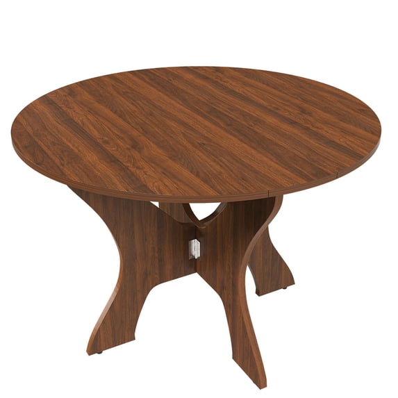 S-HOME 43-Inch Folding Dining Table, MDF Design For Small Spaces, Versatile Indoor And Outdoor Use, Walnut