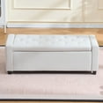 thumbnail image 1 of S-HOME 48 Inch Rectangle Linen Storage Bench with Safety Hinge, for Bedroom or Entryway Furniture, Beige, 1 of 6