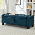 thumbnail image 1 of S-HOME 48 Inch Upholstered Tufted Faux Leather Storage Ottoman Bench With Easy Assembly For Bedroom And Living Room, Blue, 1 of 13