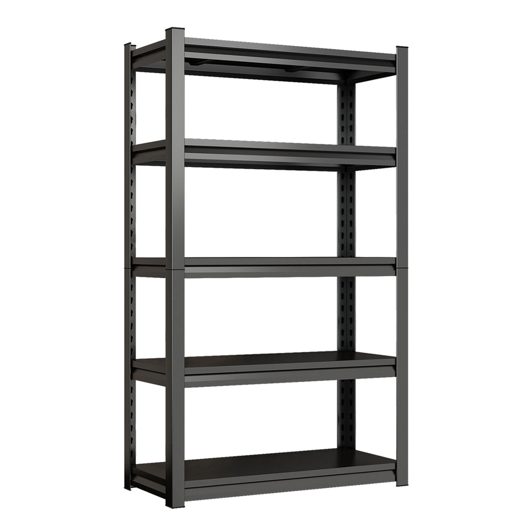 S-HOME 5-Tier Adjustable Height Metal Storage Shelving Unit in Black, 71.20 Inches Tall, Industrial Utility Bookcase for Home