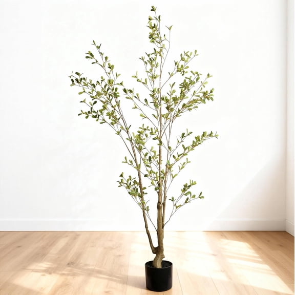 S-HOME 5ft Artificial Olive Tree in Pot, Realistic Faux Plant for Indoor Home Office Decor