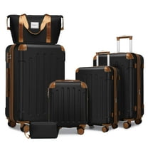 S-HOME 6 Piece Luggage Set with Duffel Bags in Multicolor Hardside Expandable Suitcases with Spinner Wheels TSA Lock