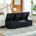 thumbnail image 1 of S-HOME 60.2 Inch Wide Chenille Upholstered Storage Bench With Tufted Flip-Top Design For Living Room And Bedroom Use，Black, 1 of 8