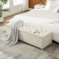 thumbnail image 1 of S-HOME 60.2 Inch Wide Chenille Upholstered Storage Bench With Tufted Flip-Top Design For Living Room And Bedroom Use, 1 of 8
