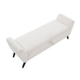 thumbnail image 1 of S-HOME 60 Inch Storage Bench in Teddy Cream with Comfortable Padding and Mid Century Wood Legs for Living Room Bedroom, 1 of 7