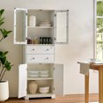 thumbnail image 1 of S-HOME 67" Tall Kitchen Storage Cabinet In Chic White Finish Featuring Doors Shelves And Spacious Design, 1 of 12