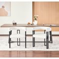 thumbnail image 1 of S-HOME Accent Armchairs in Beige with Black Metal Frame, Set of 2 Dining Room Chairs, 1 of 7