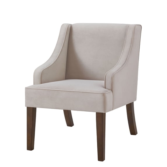 S-HOME Accent Chair in Upholstered Fabric with Solid Wood Legs for Living Room and Office,taupe