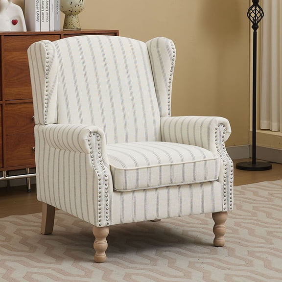 S-HOME Accent Chair with Retro Wood Legs in Floral Pattern Comfy Upholstered Armchair for Living Room Office,Antique Green