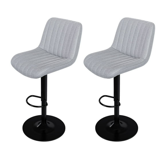 S-HOME Adjustable Height Swivel Bar Stools with Backrest in Soft Knit Fabric - Ideal for Kitchen Islands and Bars