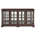 thumbnail image 1 of S-HOME Antique Design Four Door Display Case With Remote Controlled LED Lights Glass Shelves For Showcasing, Cherry, 1 of 20