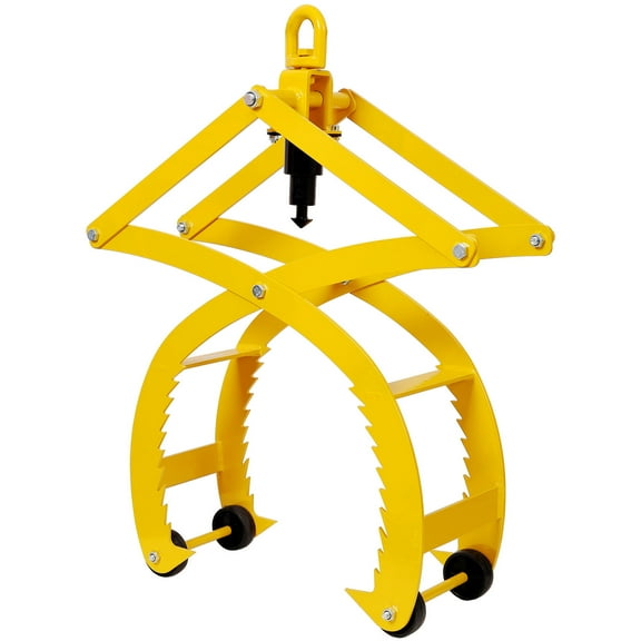 S-HOME Automatic Grip And Release Log Tongs 21” Yellow 360° Swivel Lifting Tongs With 4 Claws 3300 LBS Load Capacity