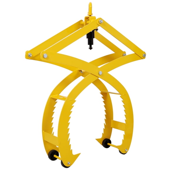 S-HOME Automatic Grip And Release Log Tongs 25” Yellow 360° Swivel Lifting Tongs With 4 Claws 3300 LBS Load Capacity