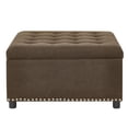 thumbnail image 1 of S-HOME Classic Tufted Design Storage Ottoman With Nailhead Trim 30 Inch Square Upholstered Footstool For Living Room Or Bedroom Decor, Coffee, 1 of 10