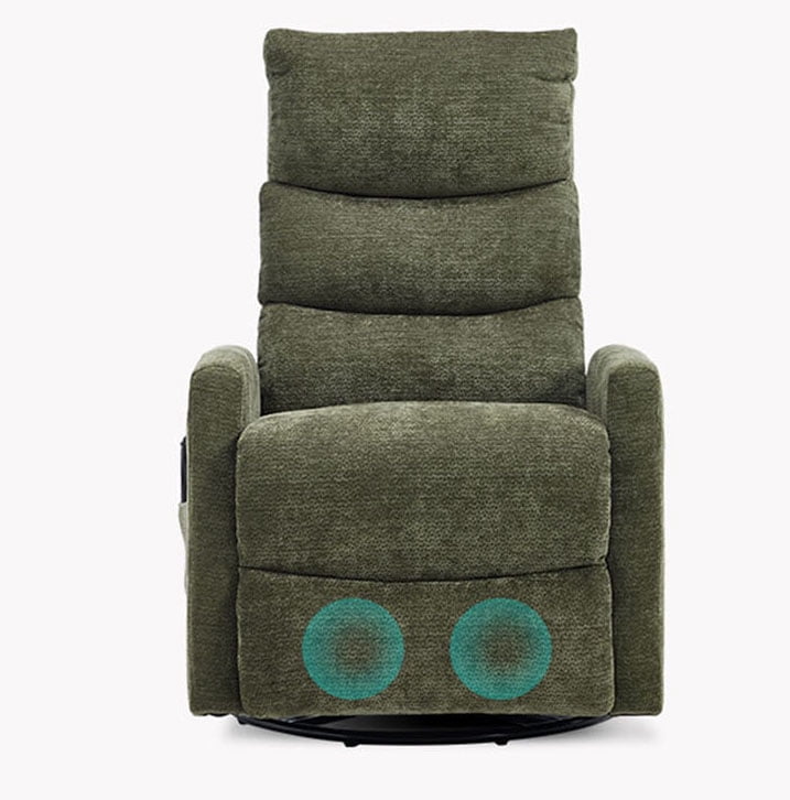 S-HOME Comfortable Heat Massage Manual Recliner Chair In Durable Fabric Featuring Rocker And Swivel For Ultimate Relaxation，Green