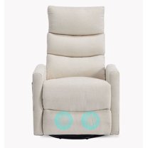 S-HOME Comfortable Heat Massage Manual Recliner Chair In Durable Fabric Featuring Rocker And Swivel For Ultimate Relaxation