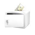 thumbnail image 1 of S-HOME Compact Safe With Key And Password 0.23 Cubic Feet Small Storage Solution For Money And Documents At Home，White, 1 of 6