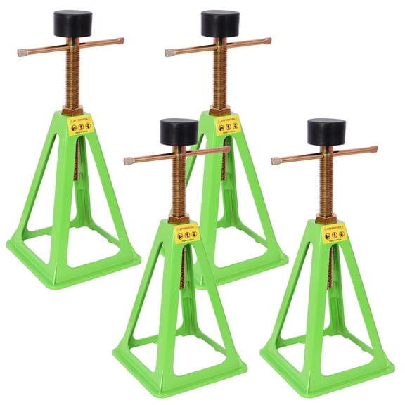 S-HOME Complete Kit of 4 RV Steel Stabilizer Jacks,  Adjustable Height 11 to 17 Inches with Rubber Pads, Lightweight Support for Travel Trailers & Campers, 3300 Lbs Each Load Capacity , Green
