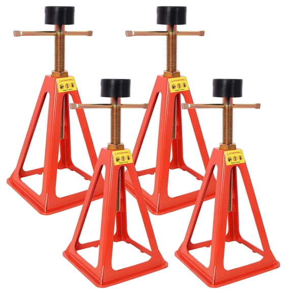 S-HOME Complete Kit of 4 RV Steel Stabilizer Jacks, Adjustable Height 11 to 17 Inches with Rubber Pads, Lightweight Support for Travel Trailers & Campers, 3300 Lbs Each Load Capacity , Red