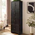 thumbnail image 1 of S-HOME Contemporary 72.4" Tall Storage Cabinet with 8 Doors and 4 Shelves for Living Room Kitchen Office Freestanding Organization Solution, Black, 1 of 17