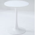 thumbnail image 1 of S-HOME Dark Wood Grain Round Dining Table With MDF Top And Iron Base Ideal For Chic Dining Room Decor 24 Inch，White, 1 of 6