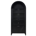 thumbnail image 1 of S-HOME Dome Cabinet with Multi-Level Storage, Antique Design, 71.65 Inch High Engineered Hardwood for Versatile Use, Black, 1 of 12