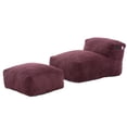 thumbnail image 1 of S-HOME Ergonomic Bean Bag Sofa with Ottoman - Memory Foam Filled Lounger, for Gaming, Reading, or Movie Watching, Wine Red, 1 of 17