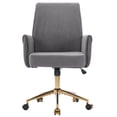 thumbnail image 1 of S-HOME Ergonomic Mid-Back Liftable Office Chair in Striped Fabric with Golden Base and Memory Foam Cushion , Gray, 1 of 7