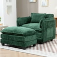 thumbnail image 1 of S-HOME Ergonomic Oversized Boucle Indoor Sofa Bed with Deep Cushions and Thick Armrests, for Living Room and Bedroom, Dark Green, 1 of 15