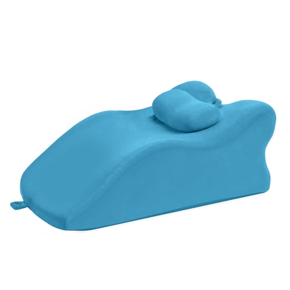 S-HOME Ergonomic Spinal Posture Support Multi-Functional Memory Foam Bed Pillow 23.6x14.1x9 Inch , Blue