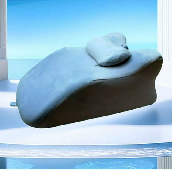 S-HOME Ergonomic Spinal Posture Support Multi-Functional Memory Foam Bed Pillow 23.6x14.1x9 Inch , Blue