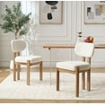 thumbnail image 1 of S-HOME Fabric Upholstered Wooden Dining Chairs Set of 2 in Classic Beige Perfect for Kitchen and Dining Room Décor, 1 of 15