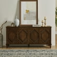thumbnail image 1 of S-HOME Functional 65.2" Mid Century Modern Console Table Buffet Cabinet with Ample Storage in Rich Walnut Finish for Home, 1 of 14