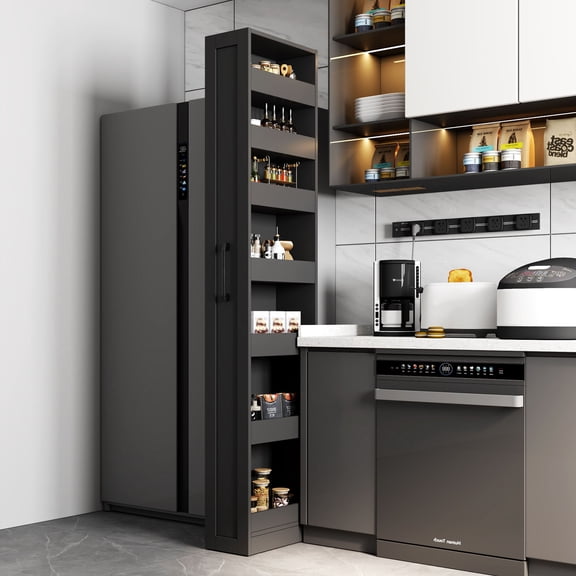 S-HOME Functional 7 Tier Pull-Out Storage Shelf in Sleek Design Perfect for Kitchen, Living Room & Narrow Spaces