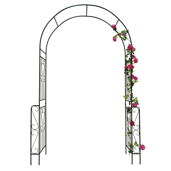 S-HOME Garden Arch 55.00” x 94.50” Black Iron Trellis