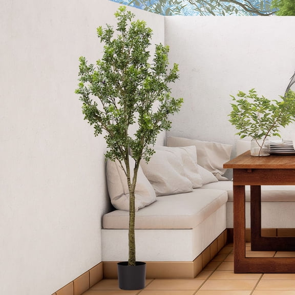 S-HOME Greenery Plant 6FT Tall Artificial Tree with Natural Look Leaves for Indoor Home Office Decoration