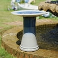 thumbnail image 1 of S-HOME Handcrafted 17 Inch Ceramic  Tall Outdoor Bird Bath Featuring Swirl Pattern Design For Bird Lovers, Sky Blue, 1 of 10