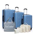 thumbnail image 1 of S-HOME Hardshell Suitcase With Spinner Wheels in Classic Lightweight 8-Piece Luggage Set For Travel,Light Blue, 1 of 17