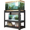 thumbnail image 1 of S-HOME Heavy Duty Metal Fish Tank Stand for 20-30 Gallon Aquariums, Adjustable 3-Tier Stand with Protect Pads, Modern Design for Home Office, Black, 1 of 9