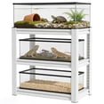thumbnail image 1 of S-HOME Heavy Duty Metal Fish Tank Stand for 20-30 Gallon Aquariums, Adjustable 3-Tier Stand with Protect Pads, Modern Design for Home Office, White, 1 of 13