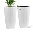 thumbnail image 1 of S-HOME Imitation Rattan Design 22.5 Inch Brown Plastic Large Planter With Automatic Watering System 2 Pack, 1 of 6