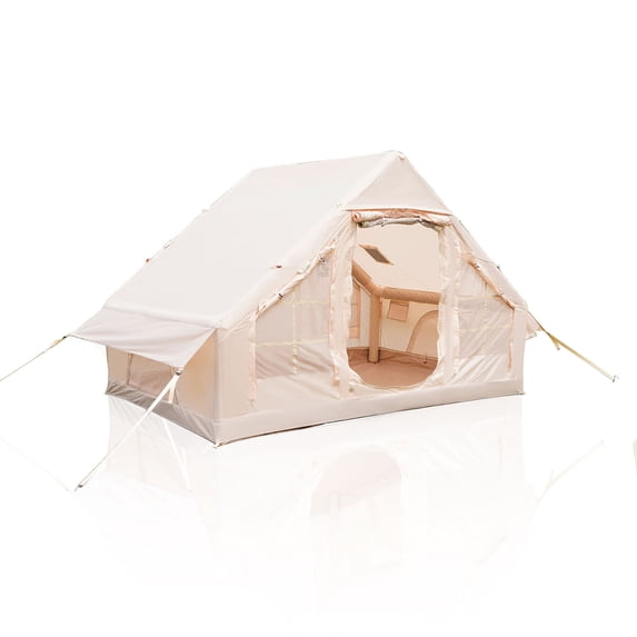S-HOME Inflatable Camping Tent with Hand Pump, Waterproof & Windproof 4 Seasons Oxford Cabin Tent for Easy Setup & Comfort