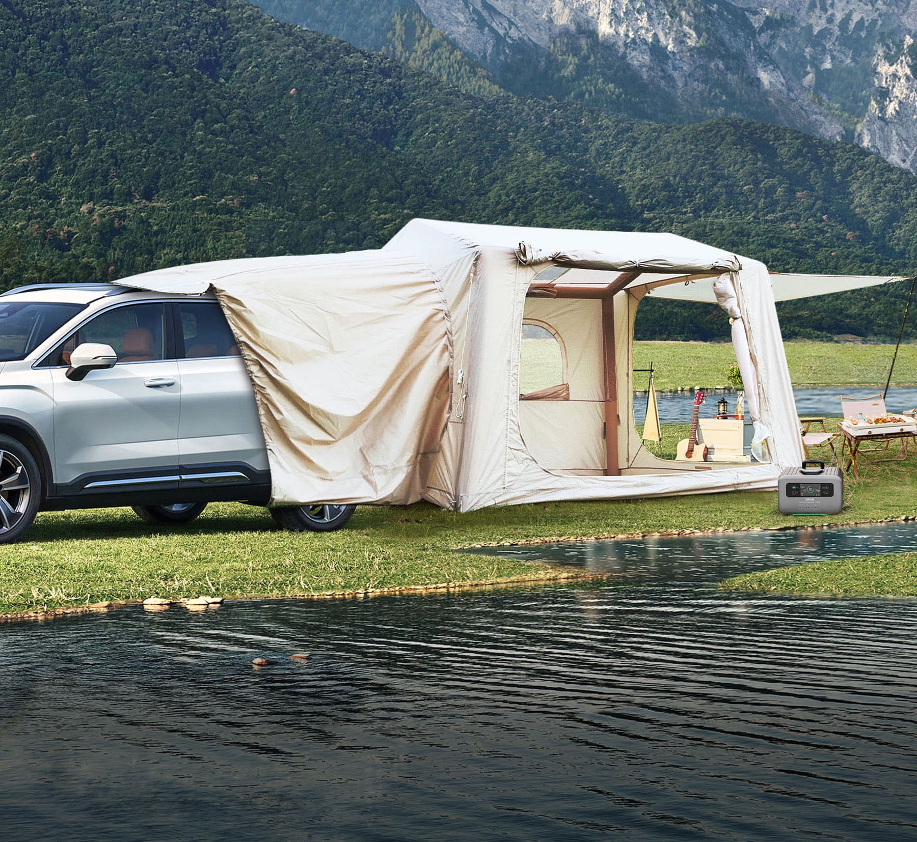 S-HOME Inflatable SUV Camping Tent Designed for 4, 6, or 8 People Made from Waterproof Oxford Fabric for Ultimate Comfort
