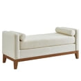thumbnail image 1 of S-HOME Large Upholstered Boucle Fabric Ottoman with Pillows, Window Bench for Living Room, Home Entryway Seating, Beige, 1 of 7