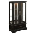 thumbnail image 1 of S-HOME Lighted Glass Curio Cabinet in Black with Adjustable Shelves and Built-in Drawer for Home Display, 1 of 20