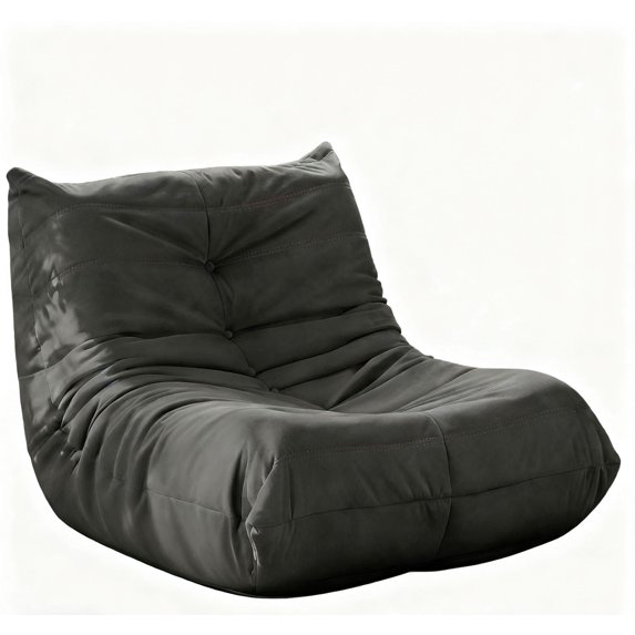 S-HOME Microfiber Lounge Chair With Anti-Slip Bottom Button-Tufted Design For Living Rooms, Gaming, Or Family Time, Gray