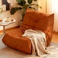 thumbnail image 1 of S-HOME Microfiber Lounge Chair With Anti-Slip Bottom Button-Tufted Design For Living Rooms, Gaming, Or Family Time, Orange, 1 of 5