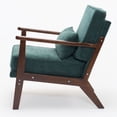 thumbnail image 1 of S-HOME Mid-Century Living Room Chair with Supportive Lumbar Pillow, Fabric Upholstered Armchair for Various Spaces, Green, 1 of 16